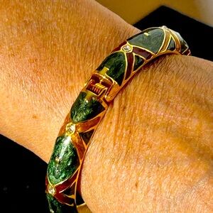 Colorful Enamel Gold Bangle Bracelet
